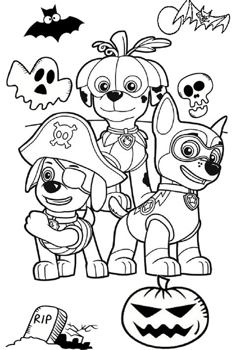 Free Printable Paw Patrol Halloween Coloring Pages